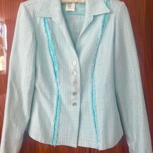 💥SALE Vertigo Paris Light Blue Textured Blazer